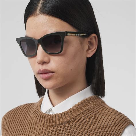 burberry sunglasses women ay1867659|Check Square Sunglasses in Black/beige .